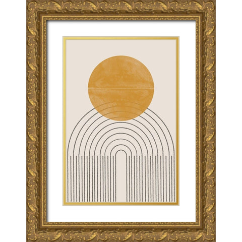 Arch Composition No4. Gold Ornate Wood Framed Art Print with Double Matting by The Miuus Studio