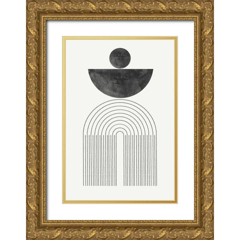 Arch Composition No6. Gold Ornate Wood Framed Art Print with Double Matting by The Miuus Studio