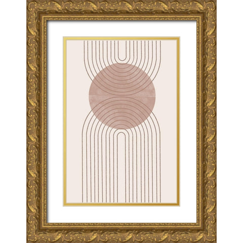 Arch Composition No5. Gold Ornate Wood Framed Art Print with Double Matting by The Miuus Studio