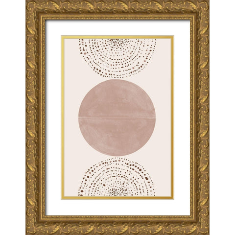 Boho Gold Ornate Wood Framed Art Print with Double Matting by The Miuus Studio