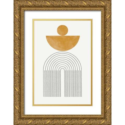 Arch Composition No7. Gold Ornate Wood Framed Art Print with Double Matting by The Miuus Studio
