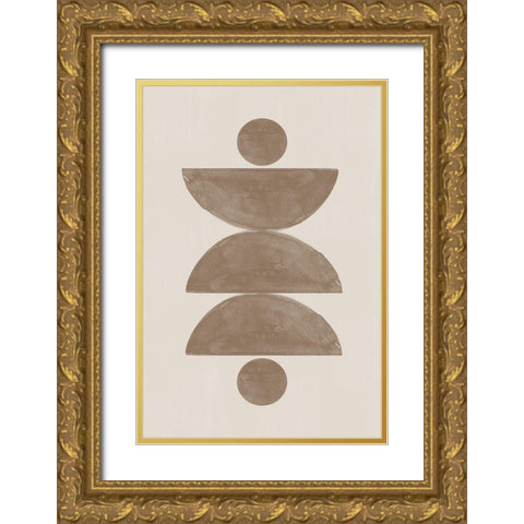 Boho Soft Gold Ornate Wood Framed Art Print with Double Matting by The Miuus Studio