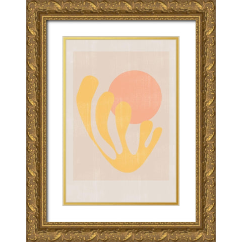 Modern Plant No2. Gold Ornate Wood Framed Art Print with Double Matting by The Miuus Studio