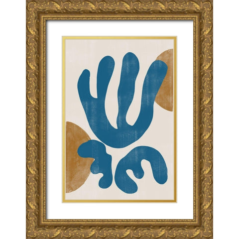 Modern Plant No3. Gold Ornate Wood Framed Art Print with Double Matting by The Miuus Studio