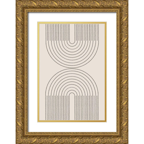 Simple Arch Composition Gold Ornate Wood Framed Art Print with Double Matting by The Miuus Studio