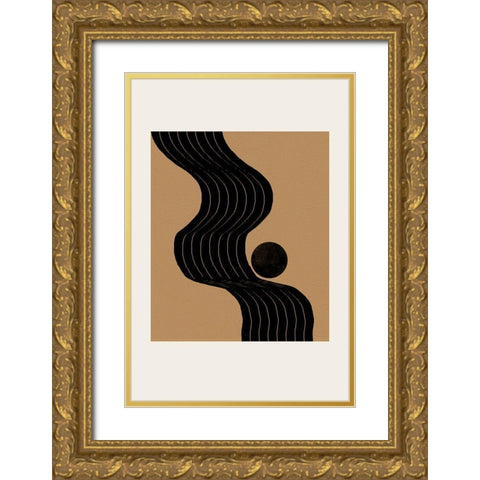 Composition I Gold Ornate Wood Framed Art Print with Double Matting by The Miuus Studio