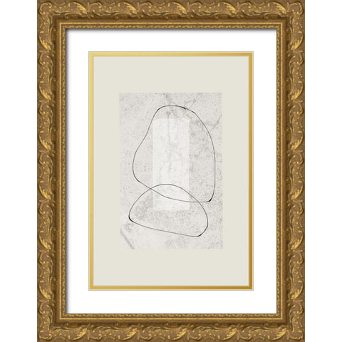 Composition IV Gold Ornate Wood Framed Art Print with Double Matting by The Miuus Studio