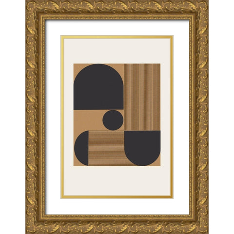 Composition VI Gold Ornate Wood Framed Art Print with Double Matting by The Miuus Studio