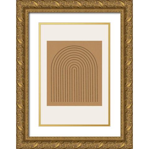 Composition V Gold Ornate Wood Framed Art Print with Double Matting by The Miuus Studio