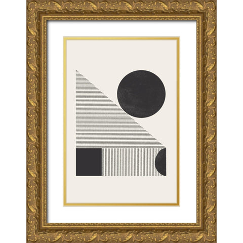 Composition IX Gold Ornate Wood Framed Art Print with Double Matting by The Miuus Studio