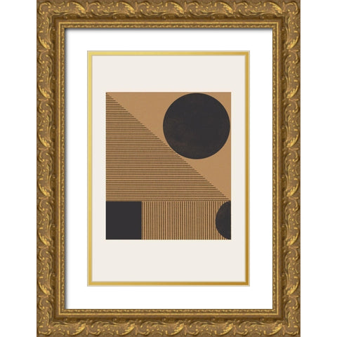 Composition X Gold Ornate Wood Framed Art Print with Double Matting by The Miuus Studio