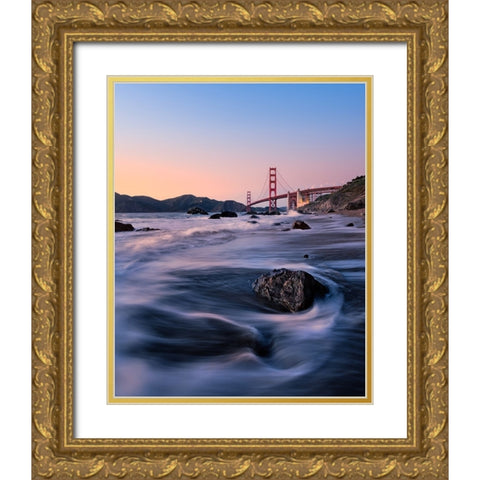 Soak In Marshall Gold Ornate Wood Framed Art Print with Double Matting by Wada, Yoshihiko