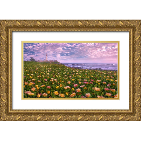 Lighthouse of Succulence Gold Ornate Wood Framed Art Print with Double Matting by Li, Sophia
