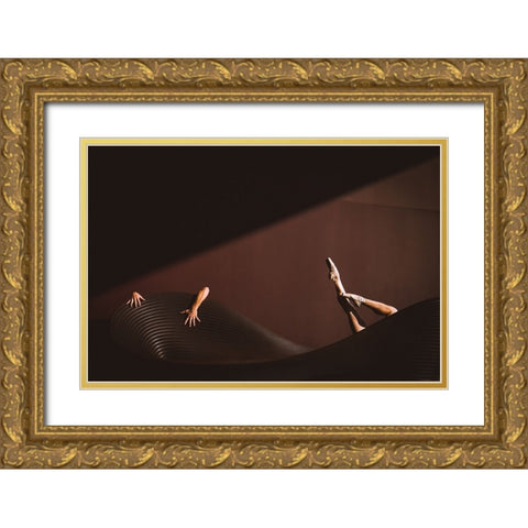 Where Is My Mind Gold Ornate Wood Framed Art Print with Double Matting by Nitzan, Oshrit