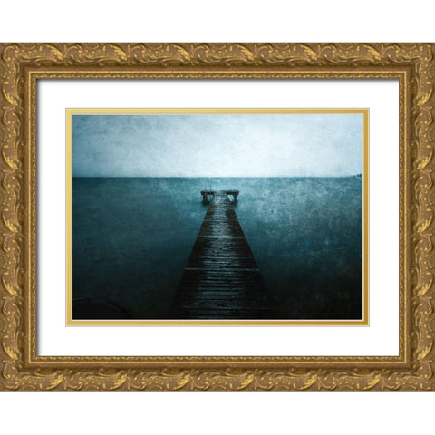 The path Gold Ornate Wood Framed Art Print with Double Matting by Kazamil, Farid