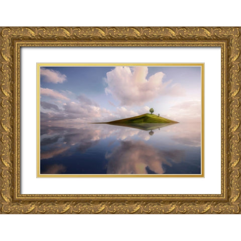 Tinyland Gold Ornate Wood Framed Art Print with Double Matting by Muhammad, Hary