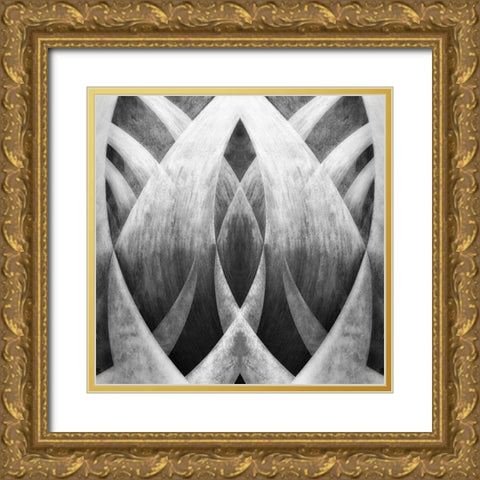 Venice abstract Gold Ornate Wood Framed Art Print with Double Matting by Gronkjar, Lotte