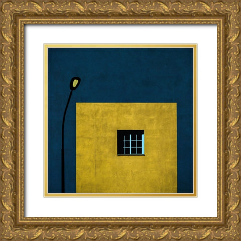 Urban abstract Gold Ornate Wood Framed Art Print with Double Matting by Schuster, Inge