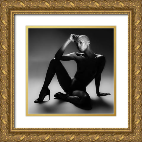 Triangles Gold Ornate Wood Framed Art Print with Double Matting by Weiss, Konstantin