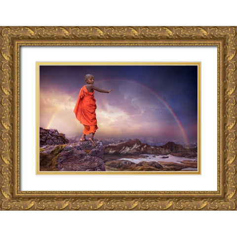 Over The Rainbow Gold Ornate Wood Framed Art Print with Double Matting by Egger, Marcel