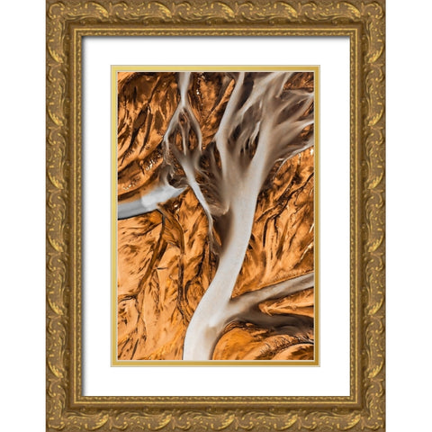 Riverbed Gold Ornate Wood Framed Art Print with Double Matting by Rong, Herbert