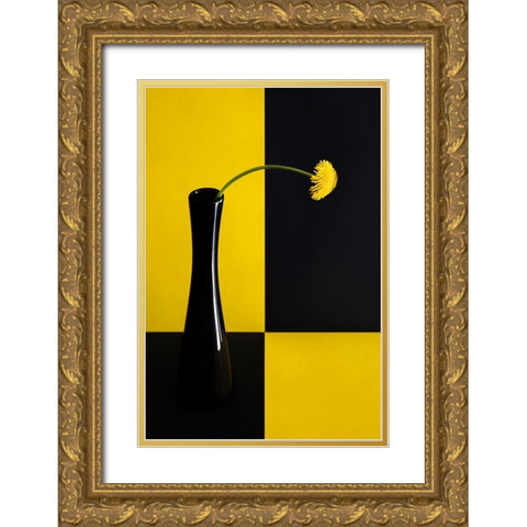 Still life with dandelion Gold Ornate Wood Framed Art Print with Double Matting by Hrabinsky, Peter