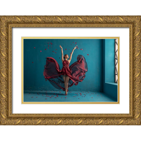 Olivia Performance Gold Ornate Wood Framed Art Print with Double Matting by Suhardjo, Lisdiyanto