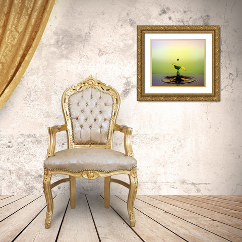 Bar stool Gold Ornate Wood Framed Art Print with Double Matting by Sayadi, Yousef