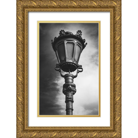 Portrait of lampshade Gold Ornate Wood Framed Art Print with Double Matting by Trosic, Dragan