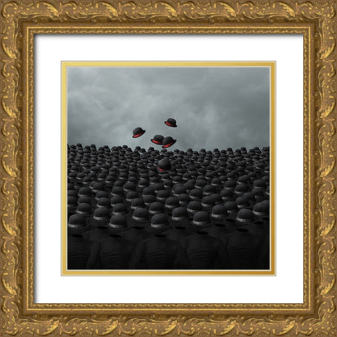 Every New Day There Is Always Rain Gold Ornate Wood Framed Art Print with Double Matting by Hardibudi