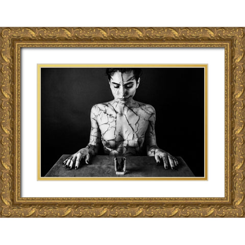 Tequila Gold Ornate Wood Framed Art Print with Double Matting by Bousca, Bogdan
