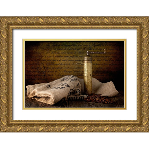 Still Life With Mocha Grinder Gold Ornate Wood Framed Art Print with Double Matting by Richter, Regine
