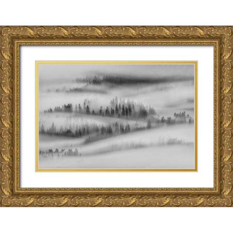 Autumn Impresions Gold Ornate Wood Framed Art Print with Double Matting by Kuric Ep, Marian