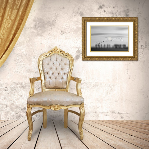 Flying free! Gold Ornate Wood Framed Art Print with Double Matting by Wijers Smeets, Wilma