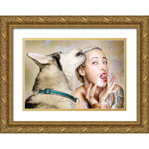tasty Gold Ornate Wood Framed Art Print with Double Matting by Allmaier, Michael
