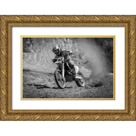 Acceleration Gold Ornate Wood Framed Art Print with Double Matting by Stepanov, Dmitry