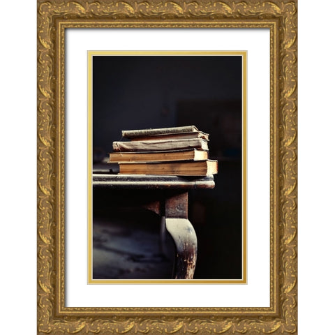 Midnights stories. Gold Ornate Wood Framed Art Print with Double Matting by Salem, Saad