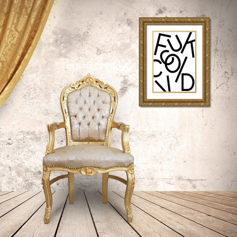 Fuck Covid - White Gold Ornate Wood Framed Art Print with Double Matting by 1x Studio II
