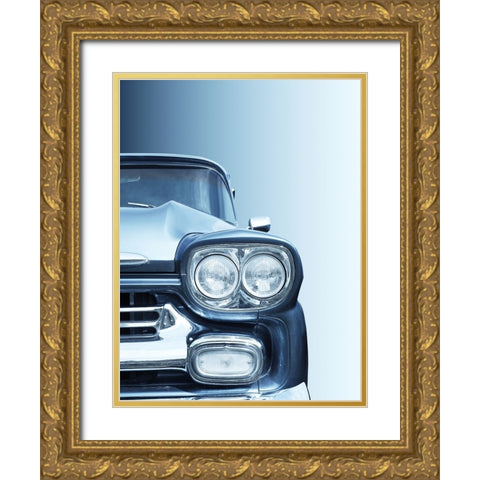 American classic car Pickup Apache 1958 Gold Ornate Wood Framed Art Print with Double Matting by Gube, Beate
