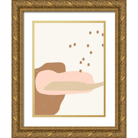 Abstract composition 2 Gold Ornate Wood Framed Art Print with Double Matting by NKTN