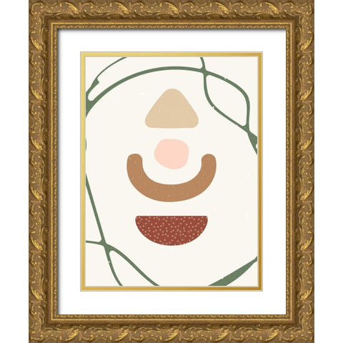 Abstract composition 10 Gold Ornate Wood Framed Art Print with Double Matting by NKTN