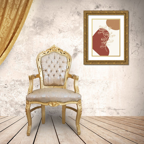 Abstract composition 19 Gold Ornate Wood Framed Art Print with Double Matting by NKTN