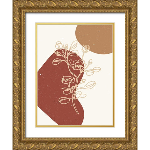 Abstract composition 19 Gold Ornate Wood Framed Art Print with Double Matting by NKTN