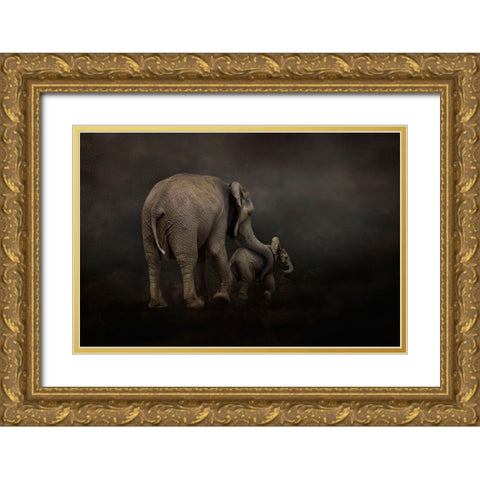 I Hold You Gold Ornate Wood Framed Art Print with Double Matting by Wisniowska, Krystina