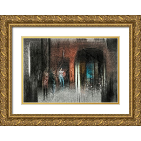 The Watcher Gold Ornate Wood Framed Art Print with Double Matting by Van Der, Jan