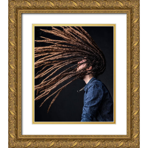 Dreadlocks Gold Ornate Wood Framed Art Print with Double Matting by Aminrezai, Hamid
