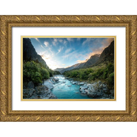 copland river Gold Ornate Wood Framed Art Print with Double Matting by Schaarschmidt, Christoph