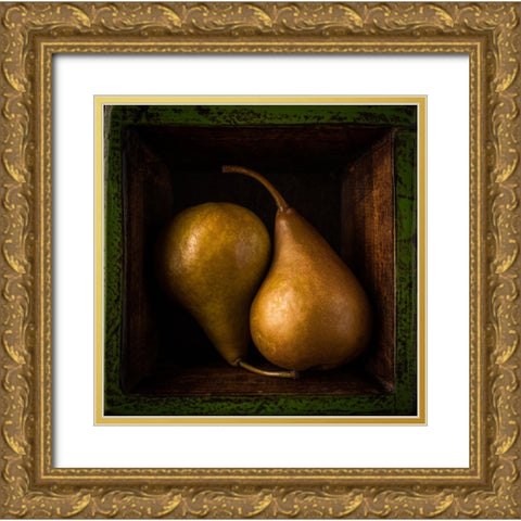 A pair of pears Gold Ornate Wood Framed Art Print with Double Matting by Li Wp, Allan