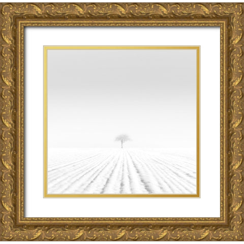 Cold Gold Ornate Wood Framed Art Print with Double Matting by Nodeh, Mostafa