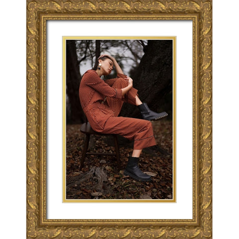 Riko Gold Ornate Wood Framed Art Print with Double Matting by Aoyama, Koichi